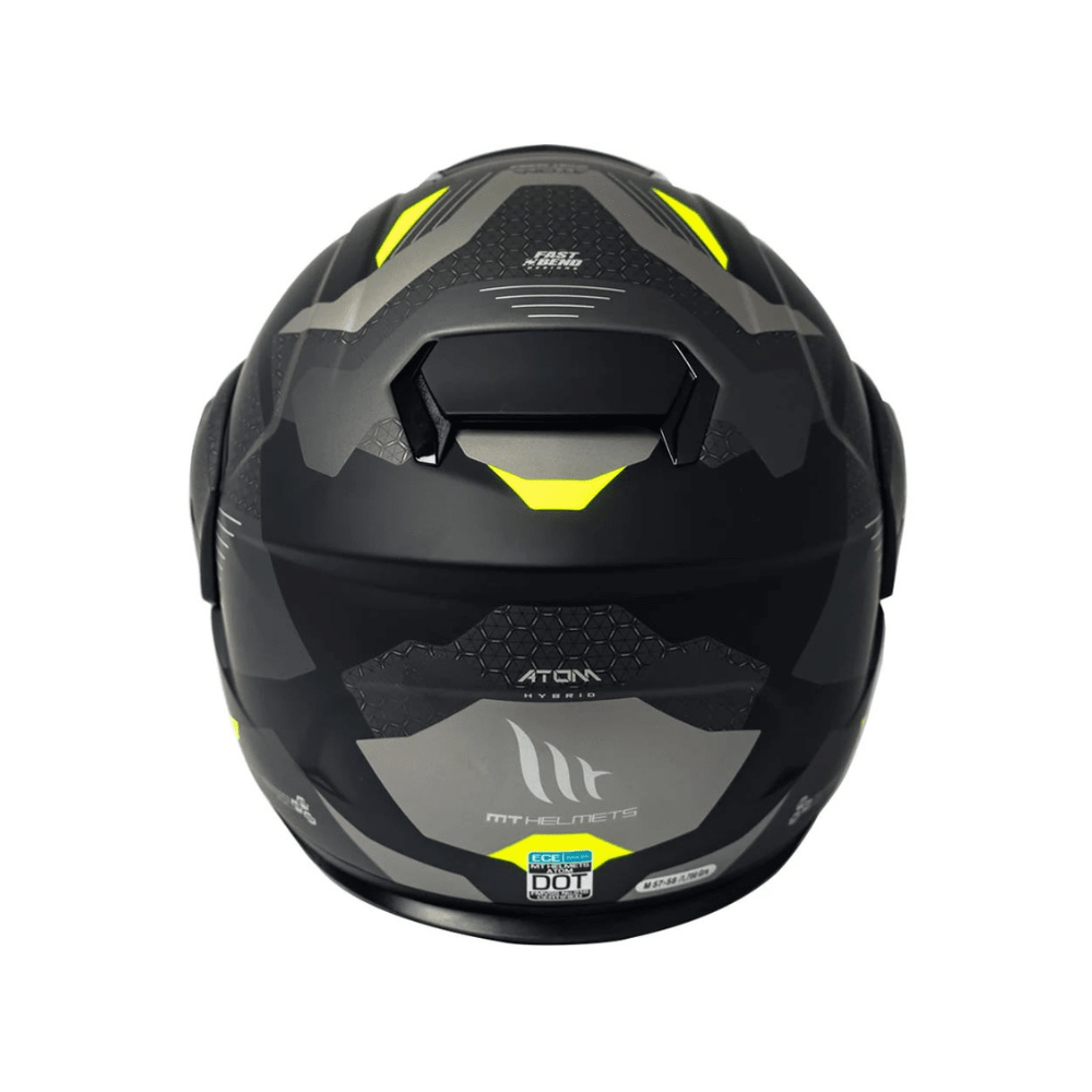 CASCO PARA MOTO MT HELMETS ATOM SV HÍBRIDO F2 AMARILLO FLÚOR5