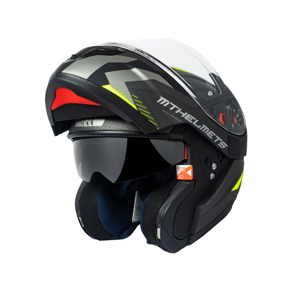 CASCO PARA MOTO MT HELMETS ATOM SV HÍBRIDO F2 AMARILLO FLÚOR2