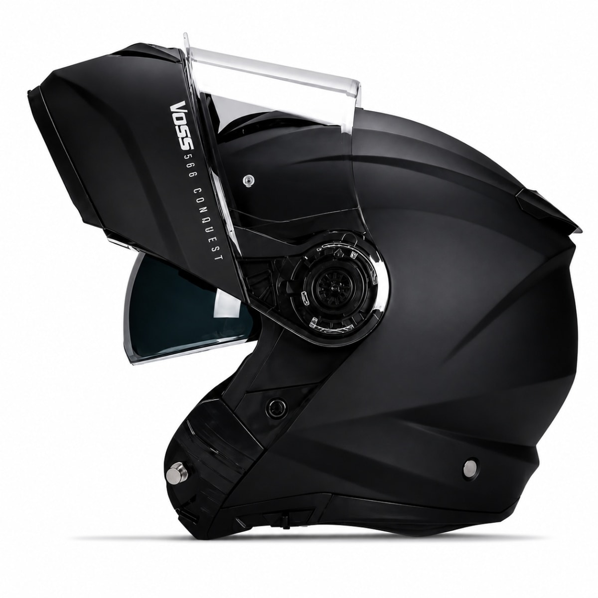 CASCO ABATIBLE VOSS 580 NEGRO | DOBLE VISOR, CERTIFICACIÓN ECE 22.05 Y DOT1