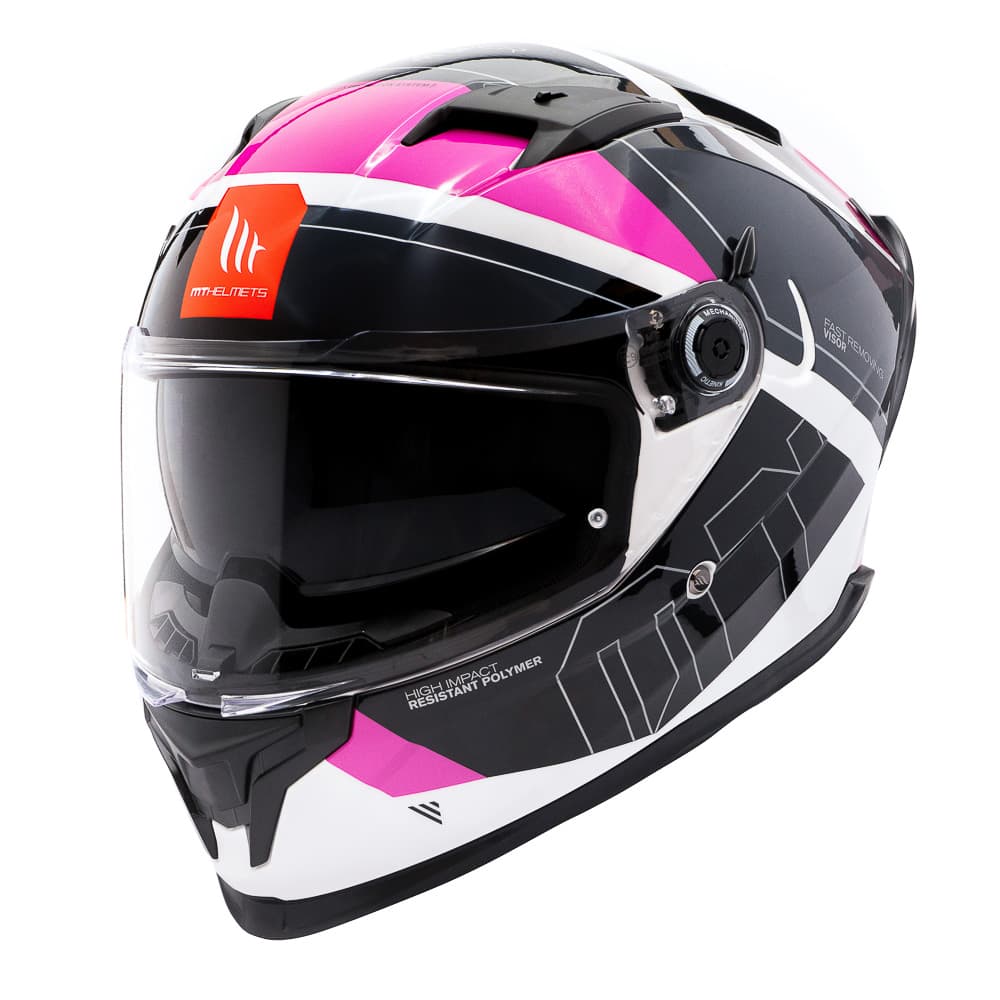 CASCO MT HELMETS BRAKER SV A8 LAB ROSA BRILLO| SEGURIDAD DE NUEVA GENERACIÓN CON VISOR SOLAR1