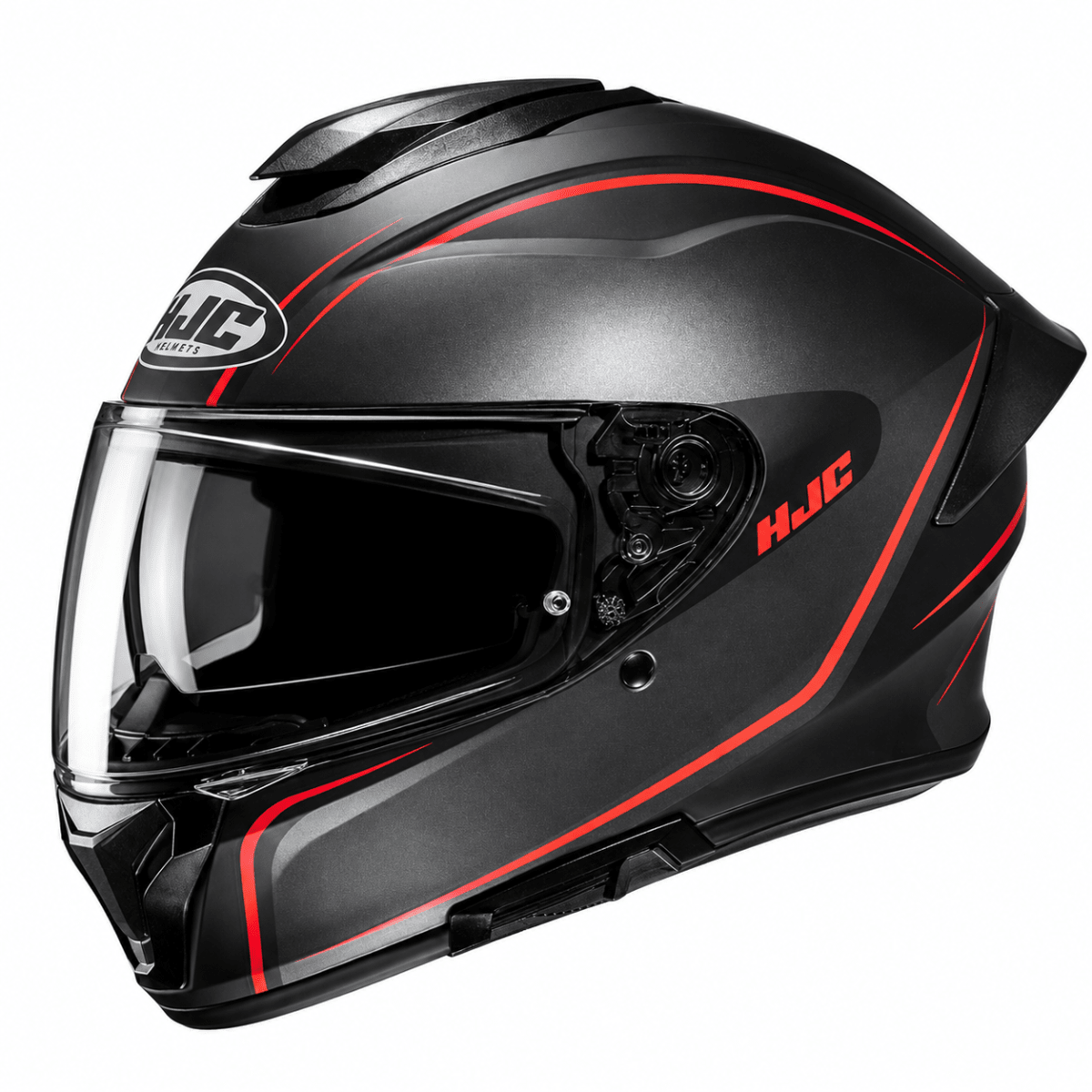 CASCO HJC C71 QUEZ MC5SF NEGRO ROJO | CASCO INTEGRAL CON VISOR SOLAR2
