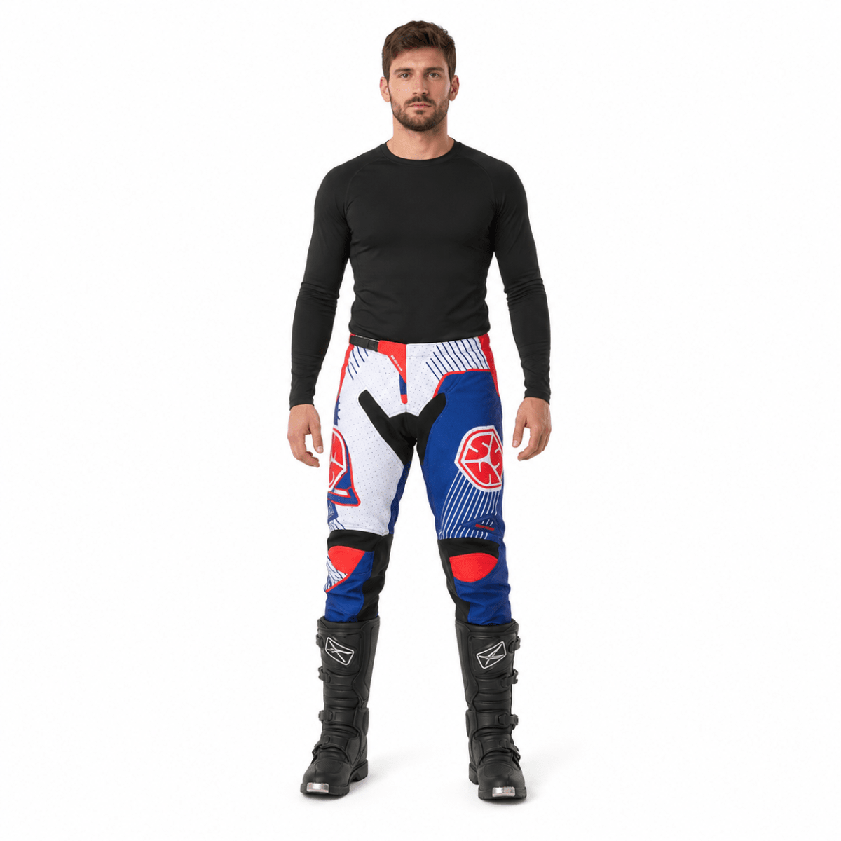 PANTALÓN PARA MOTOCROSS Y ENDURO SCOYCO P048 BLANCO ROJO | MÁXIMA MOVILIDAD3