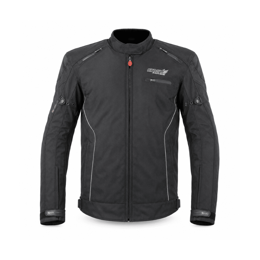 CHAQUETA PARA MOTO HOMBRE ATROX CE 2132 CON PROTECCIONES NEGRA1