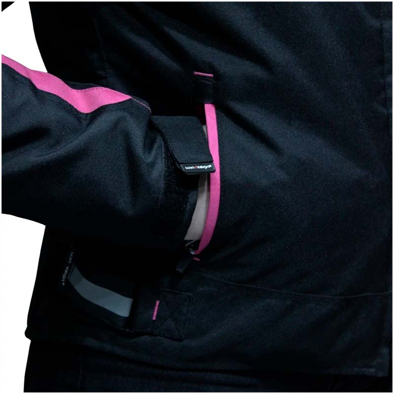 chaqueta cordura mujer negra rosa5