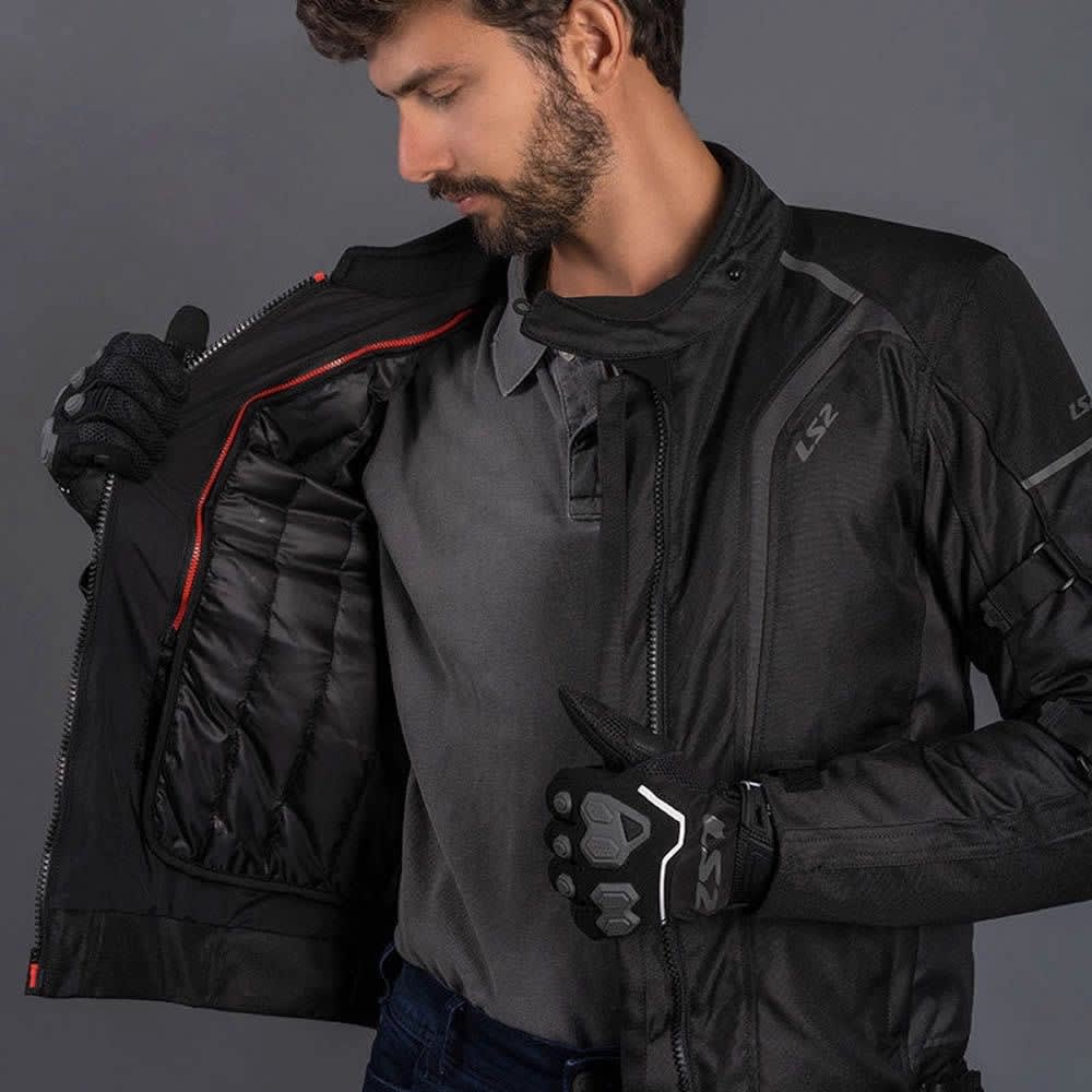 CHAQUETA LS2 SEPANG NEGRA GRIS | PROTECCIÓN Y CONFORT PARA CADA RUTA4