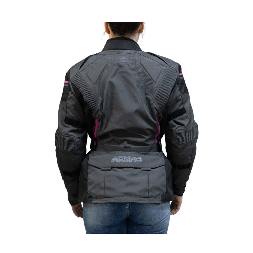 CHAQUETA PARA MOTO DE MUJER ARMAD GEAR MOONA MAXDURA NEGRA GRIS5