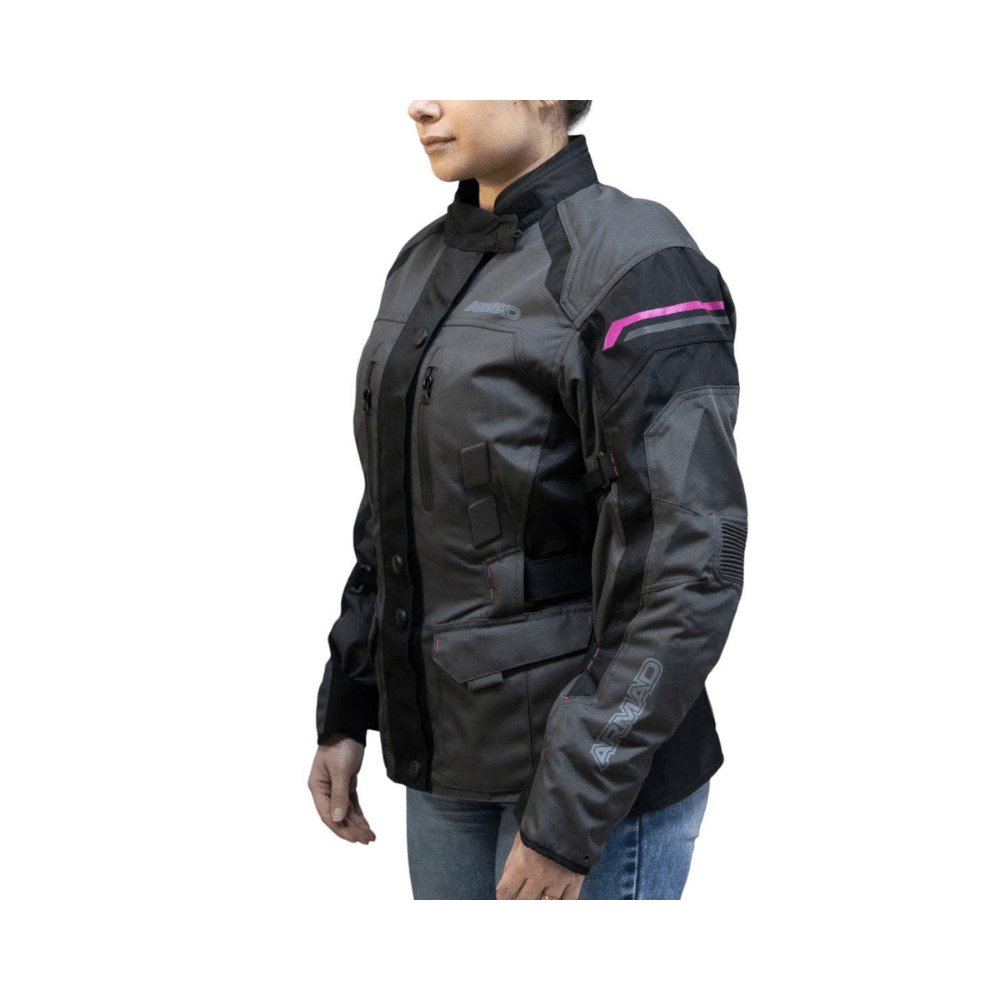 CHAQUETA PARA MOTO DE MUJER ARMAD GEAR MOONA MAXDURA NEGRA GRIS3