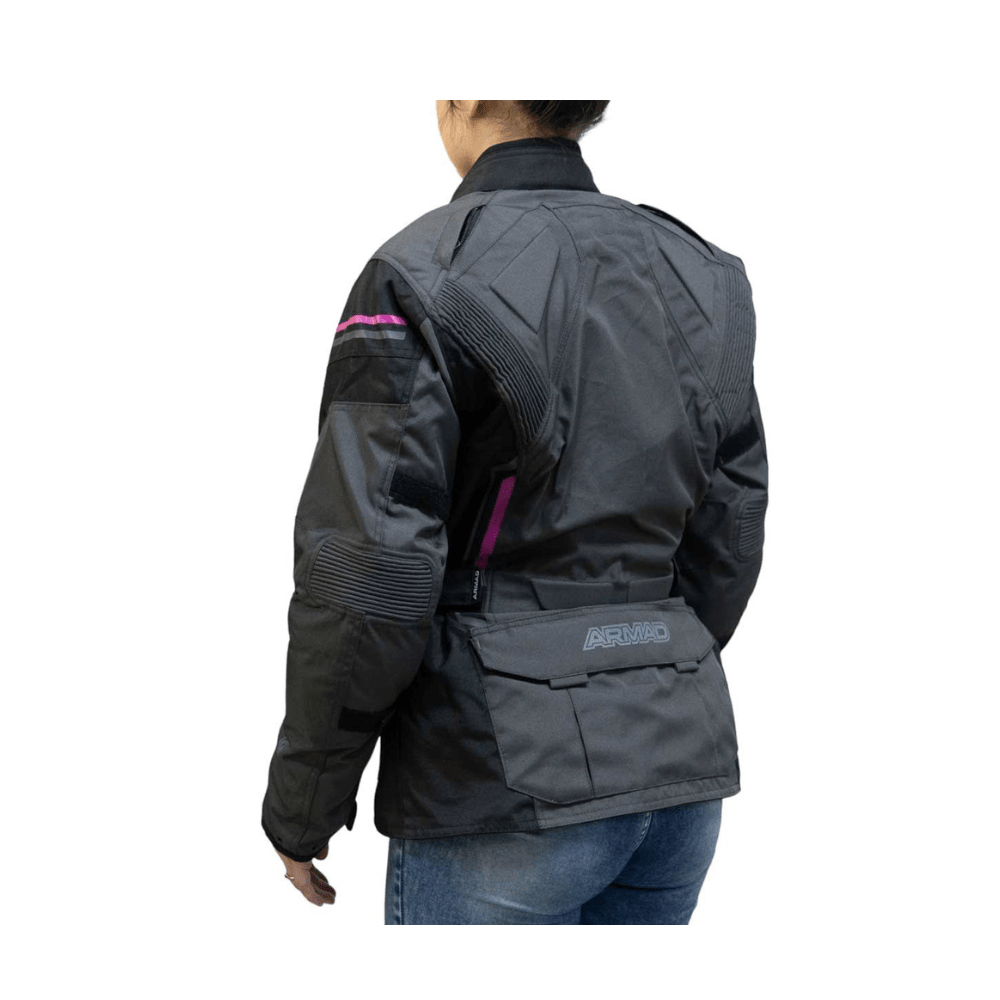 CHAQUETA PARA MOTO DE MUJER ARMAD GEAR MOONA MAXDURA NEGRA GRIS4