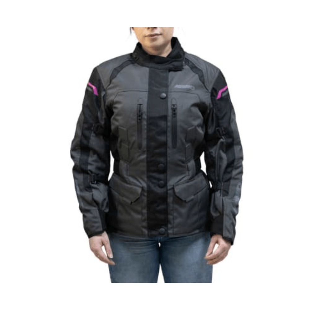 CHAQUETA PARA MOTO DE MUJER ARMAD GEAR MOONA MAXDURA NEGRA GRIS2