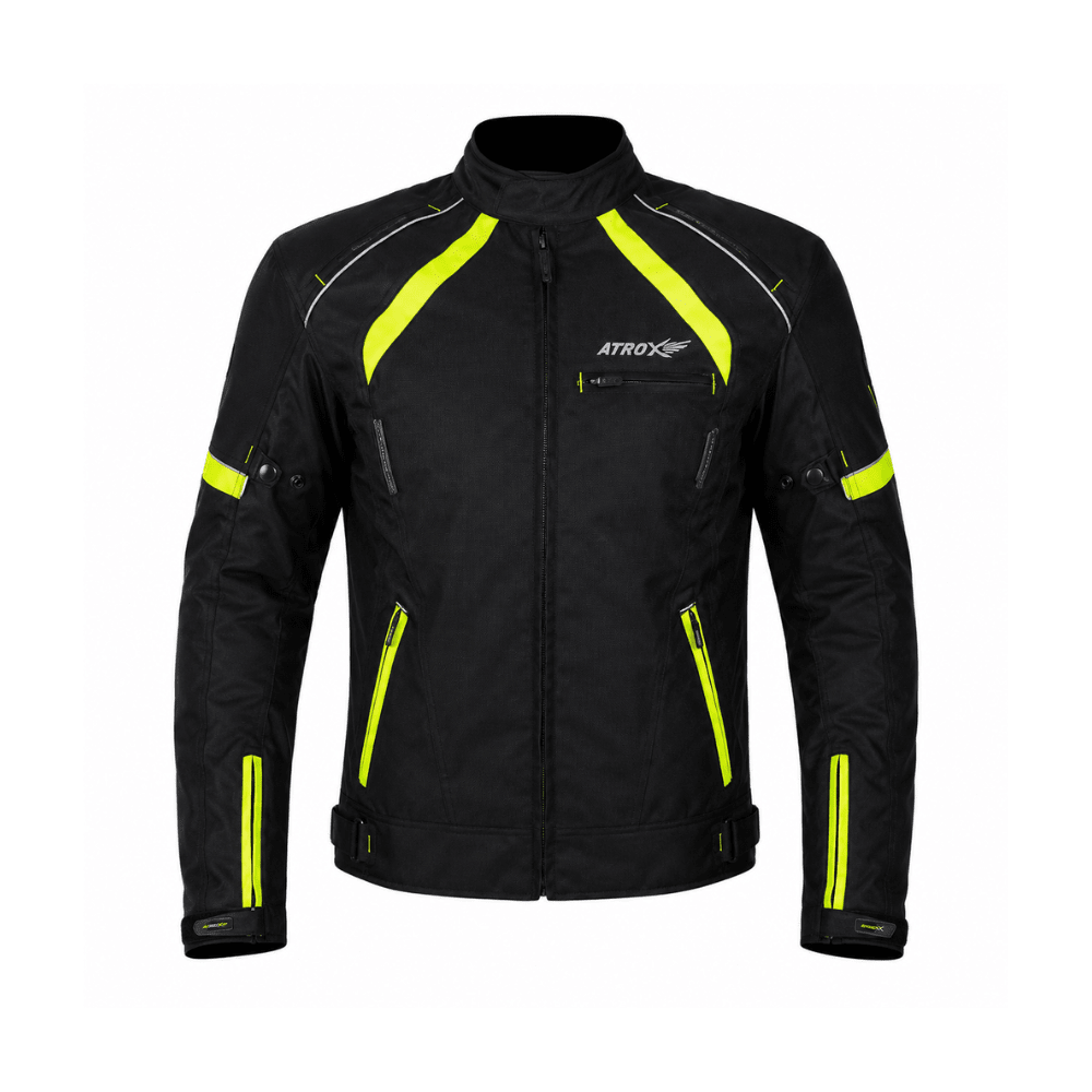 CHAQUETA PARA MOTO HOMBRE ATROX 2129 CON PROTECCIONES NEGRA AMARILLA1