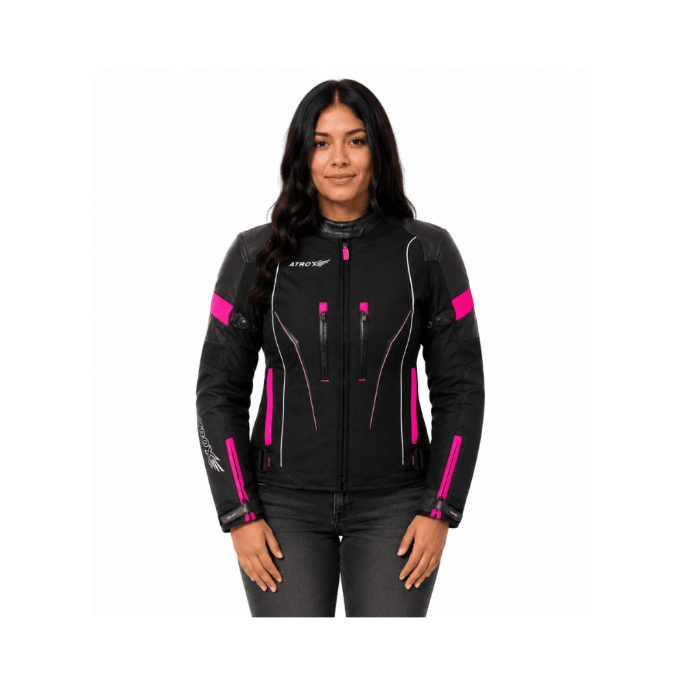 CHAQUETA MUJER ATROX AT2419 NEGRO ROSA | PROTECCIÓN INTELIGENTE PARA CADA AVENTURA2
