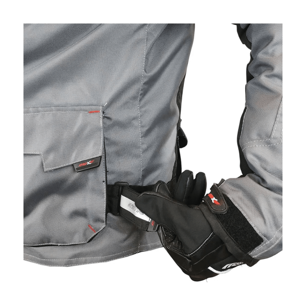 CHAQUETA PARA MOTO ATROX ANDES CON PROTECCIONES NEGRA GRIS4