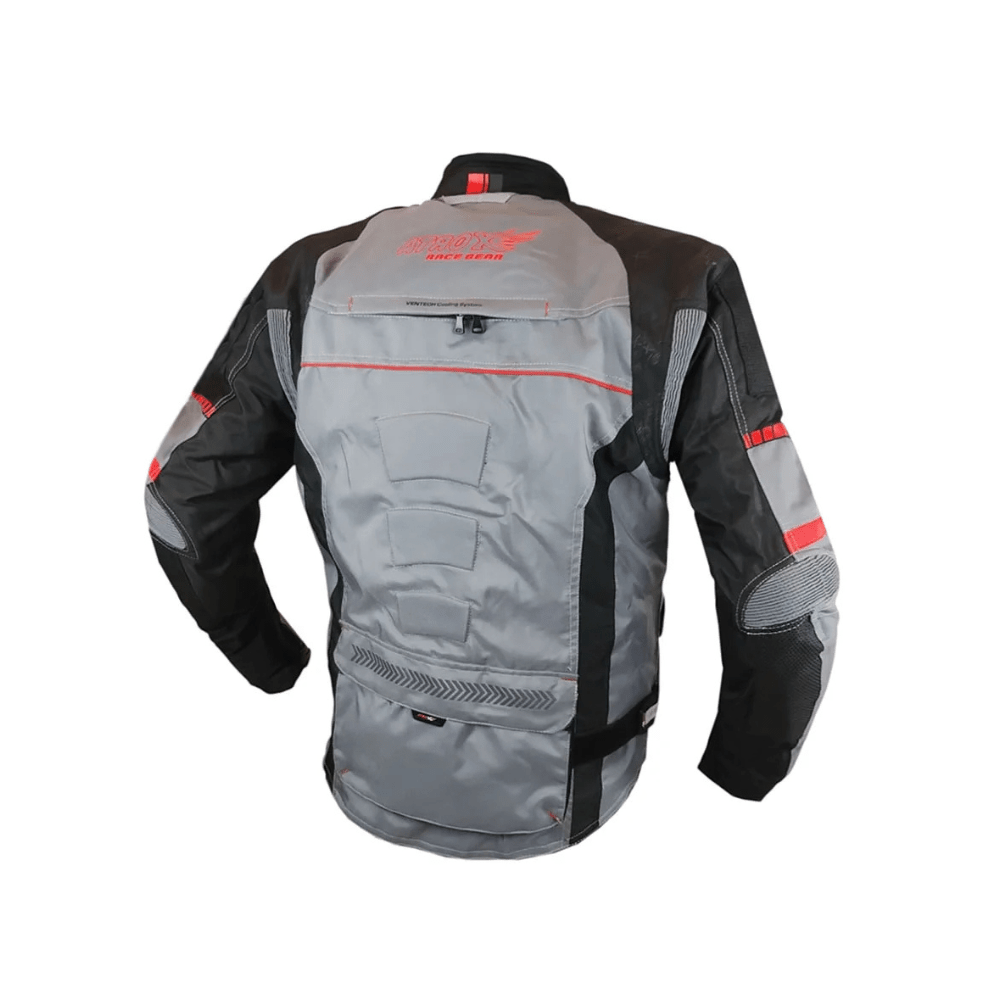 CHAQUETA PARA MOTO ATROX ANDES CON PROTECCIONES NEGRA GRIS2