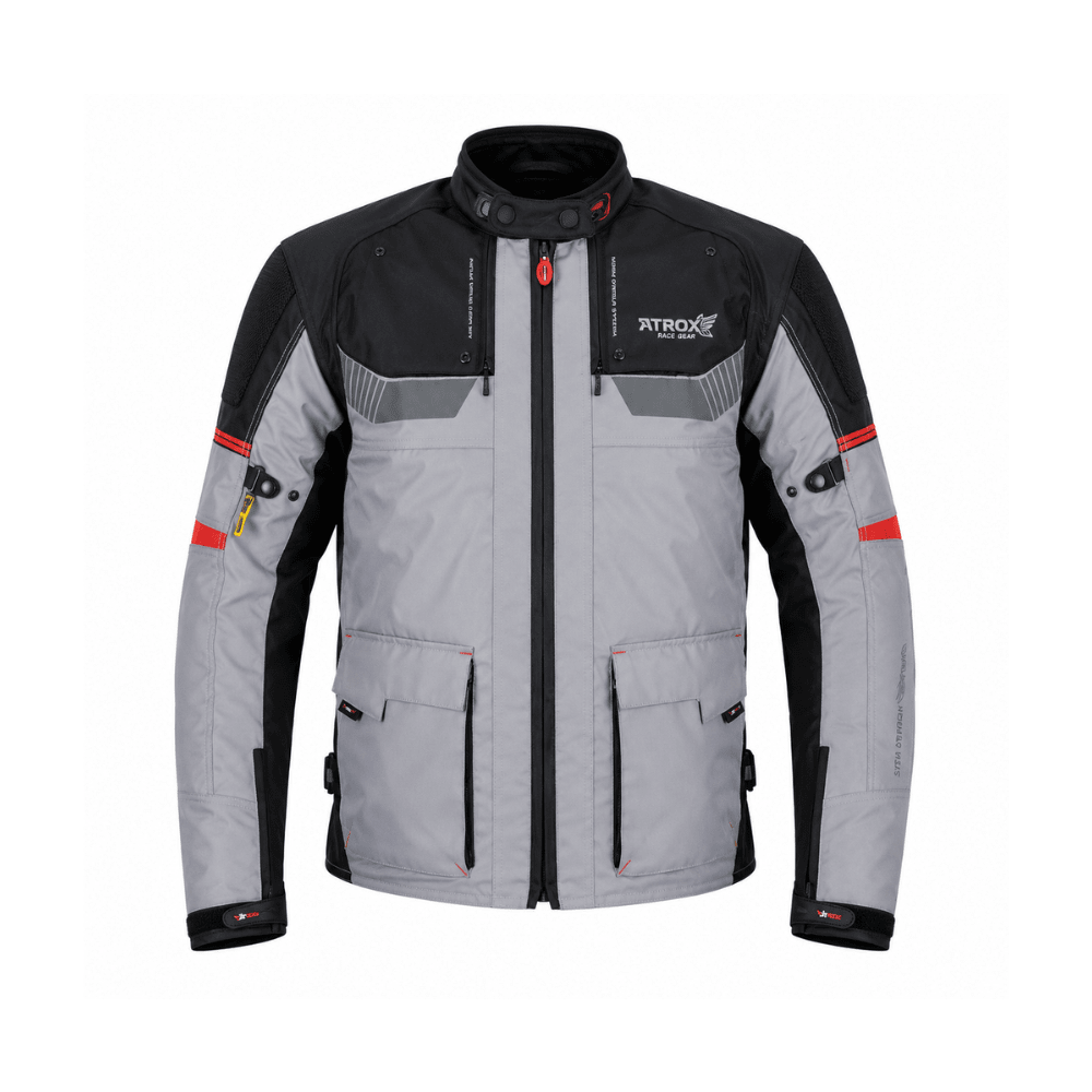 CHAQUETA PARA MOTO ATROX ANDES CON PROTECCIONES NEGRA GRIS1
