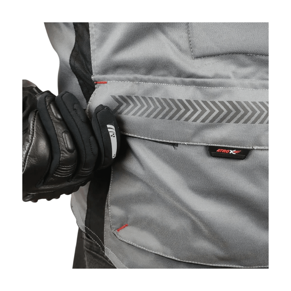 CHAQUETA PARA MOTO ATROX ANDES CON PROTECCIONES NEGRA GRIS3
