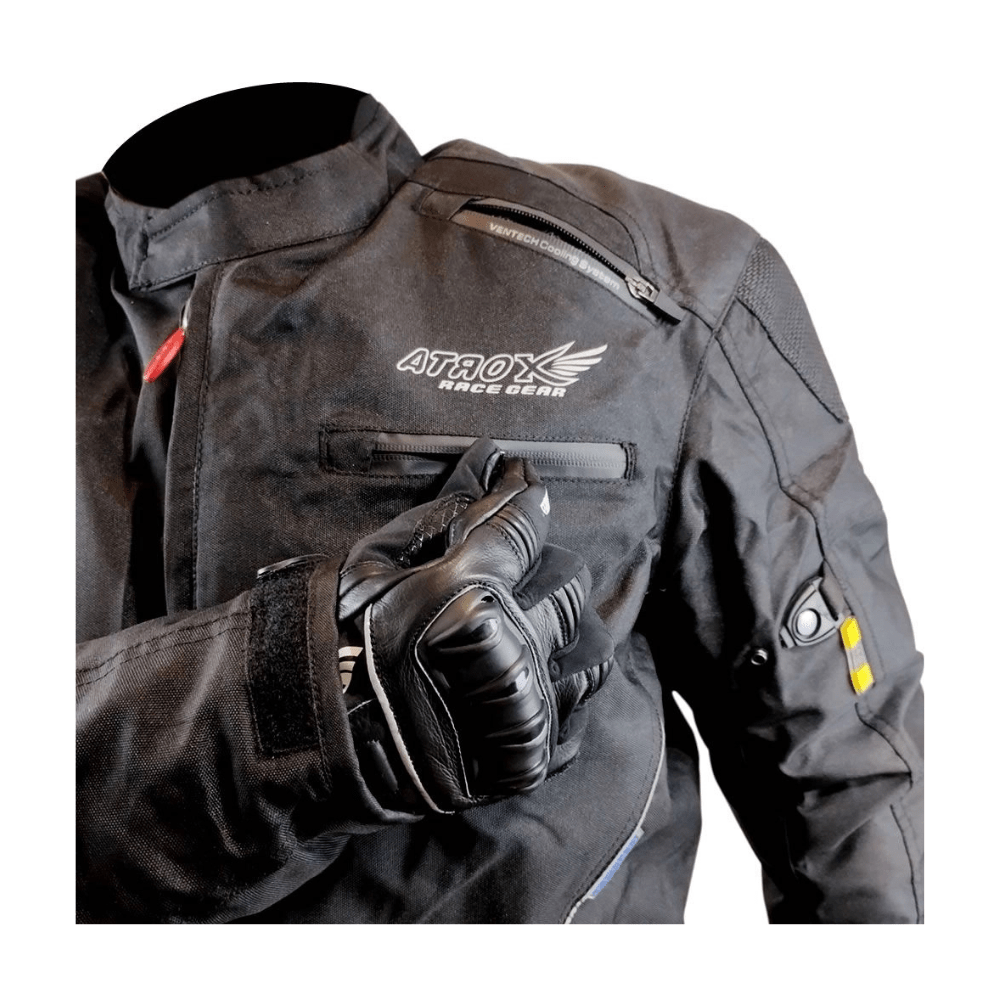 CHAQUETA PARA MOTO HOMBRE ATROX CE 2132 CON PROTECCIONES NEGRA3