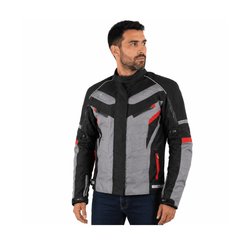 CHAQUETA ATROX TORC CE-2130 HOMBRE NEGRA ROJA4