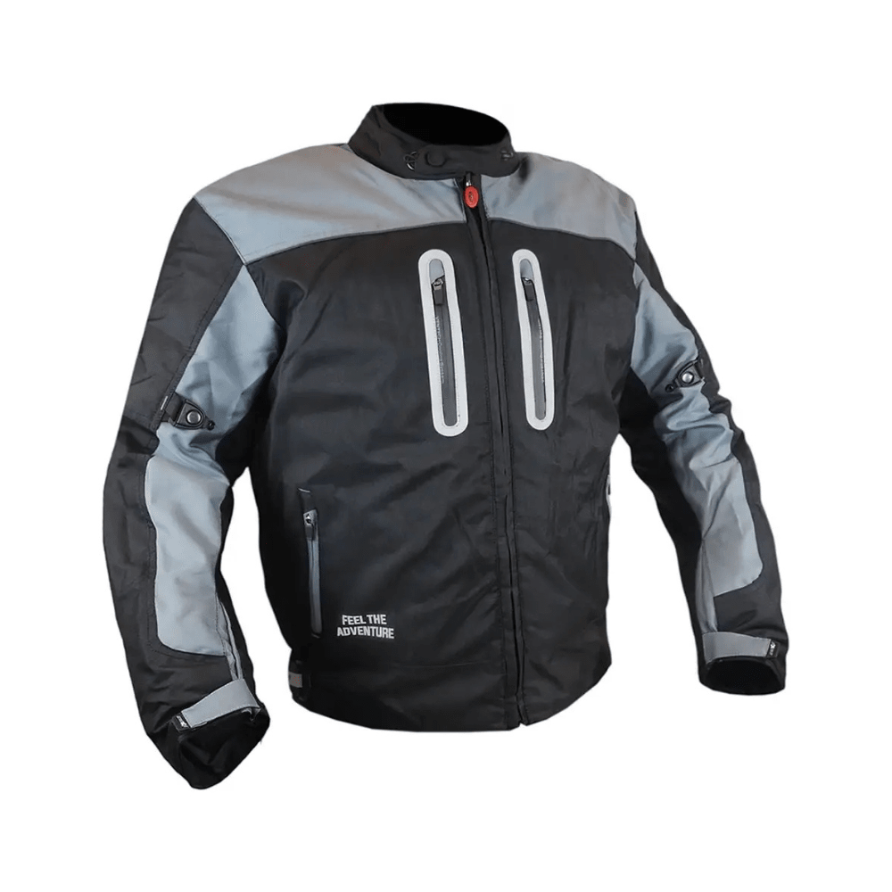 CHAQUETA PARA MOTO ATROX CARDINAL BREAK CON PROTECCIONES NEGRA Y GRIS3