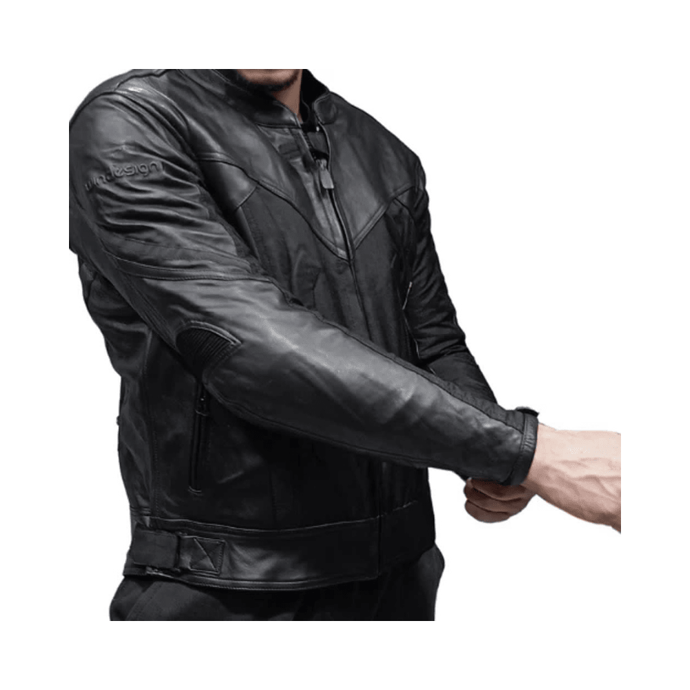 CHAQUETA MIXTA CUERO CORDURA NEGRA PARA MOTO | PROTECCIÓN, ESTILO Y RESISTENCIA4