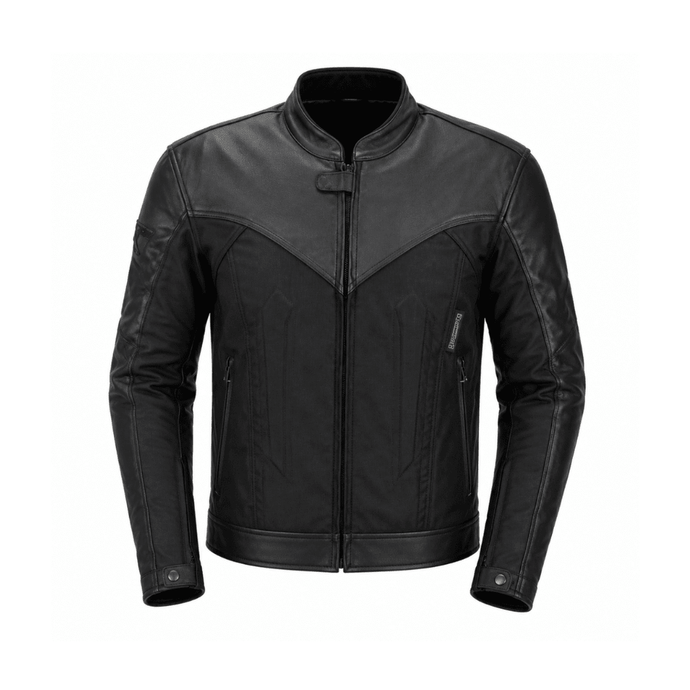 CHAQUETA MIXTA CUERO CORDURA NEGRA PARA MOTO | PROTECCIÓN, ESTILO Y RESISTENCIA1