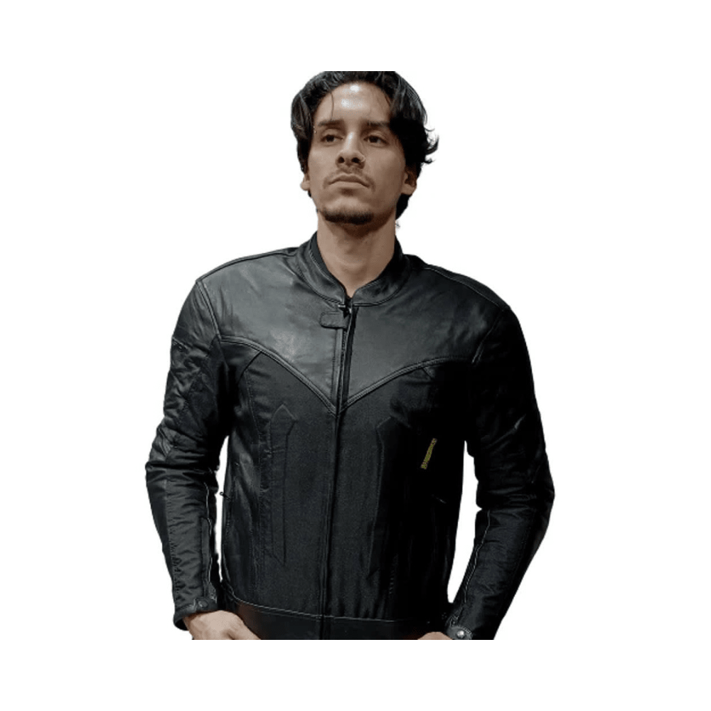 CHAQUETA MIXTA CUERO CORDURA NEGRA PARA MOTO | PROTECCIÓN, ESTILO Y RESISTENCIA3