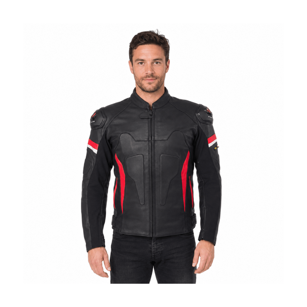 CHAQUETA DE CUERO PARA MOTO WINDESIGN KANE CON PROTECCIONES CE3