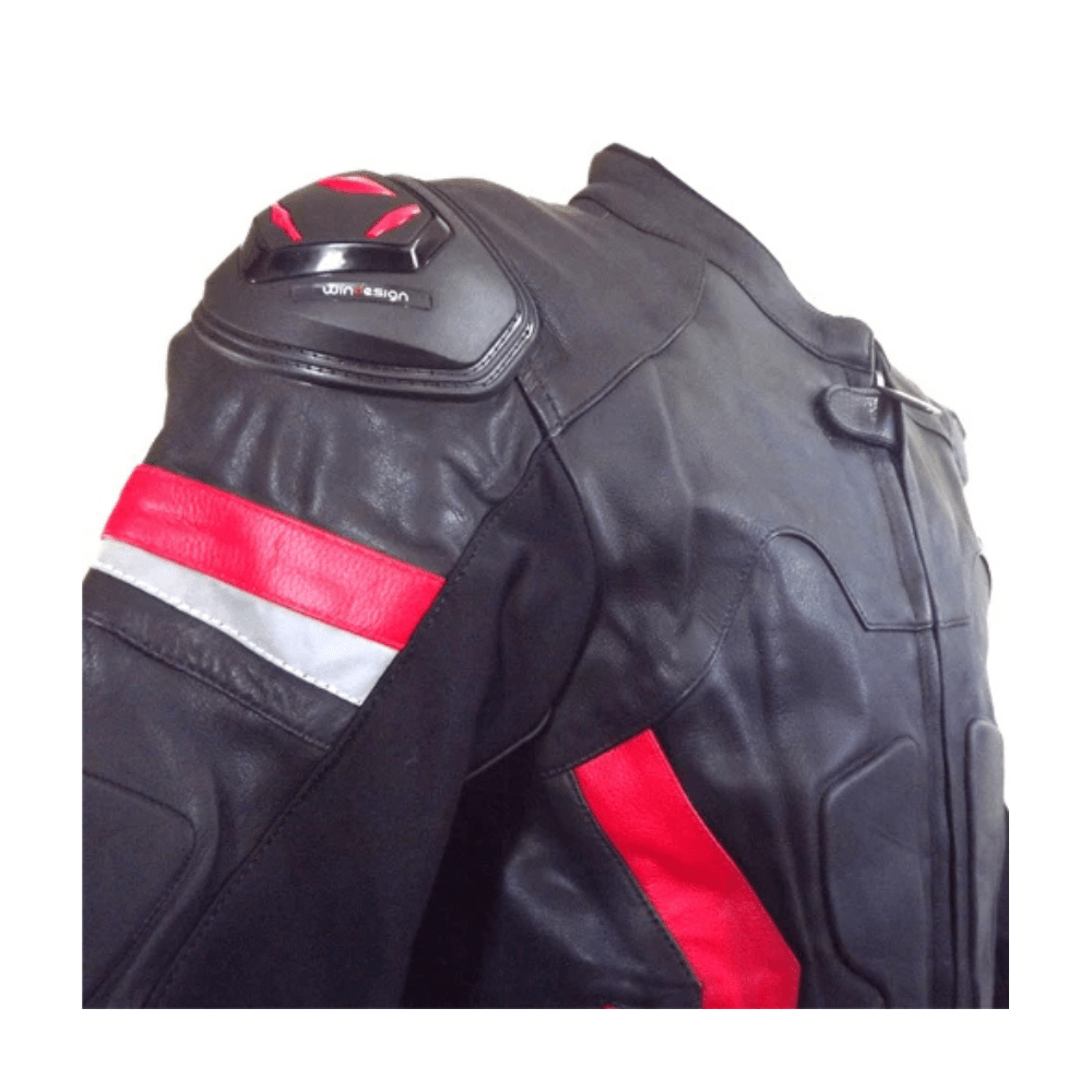 CHAQUETA DE CUERO PARA MOTO WINDESIGN KANE CON PROTECCIONES CE4