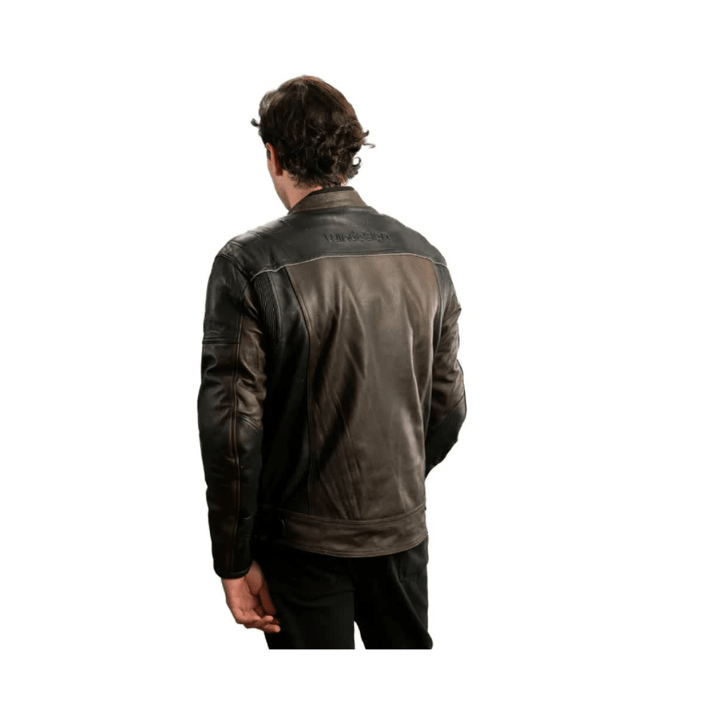 CHAQUETA PARA MOTO COLOSO CUERO VACUNO 1,3 MM CAFÉ4