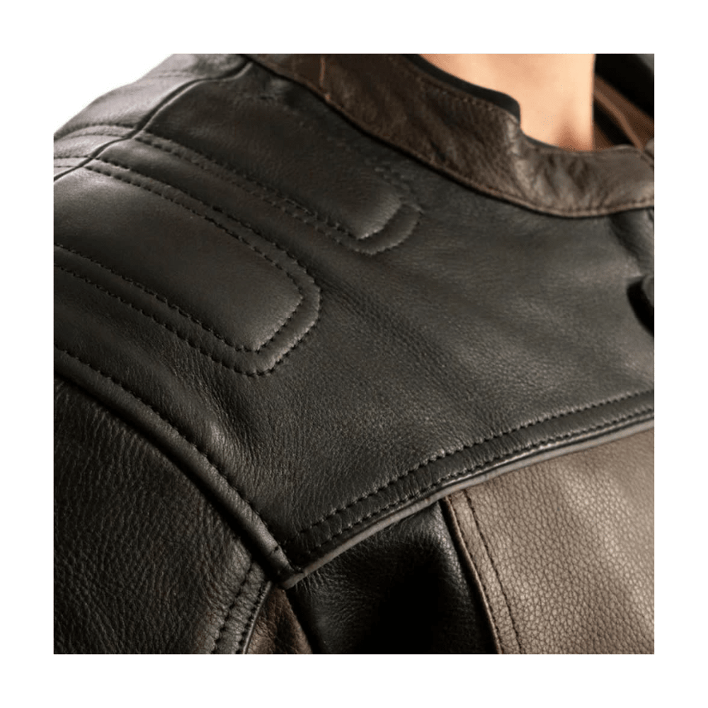 CHAQUETA PARA MOTO COLOSO CUERO VACUNO 1,3 MM CAFÉ5