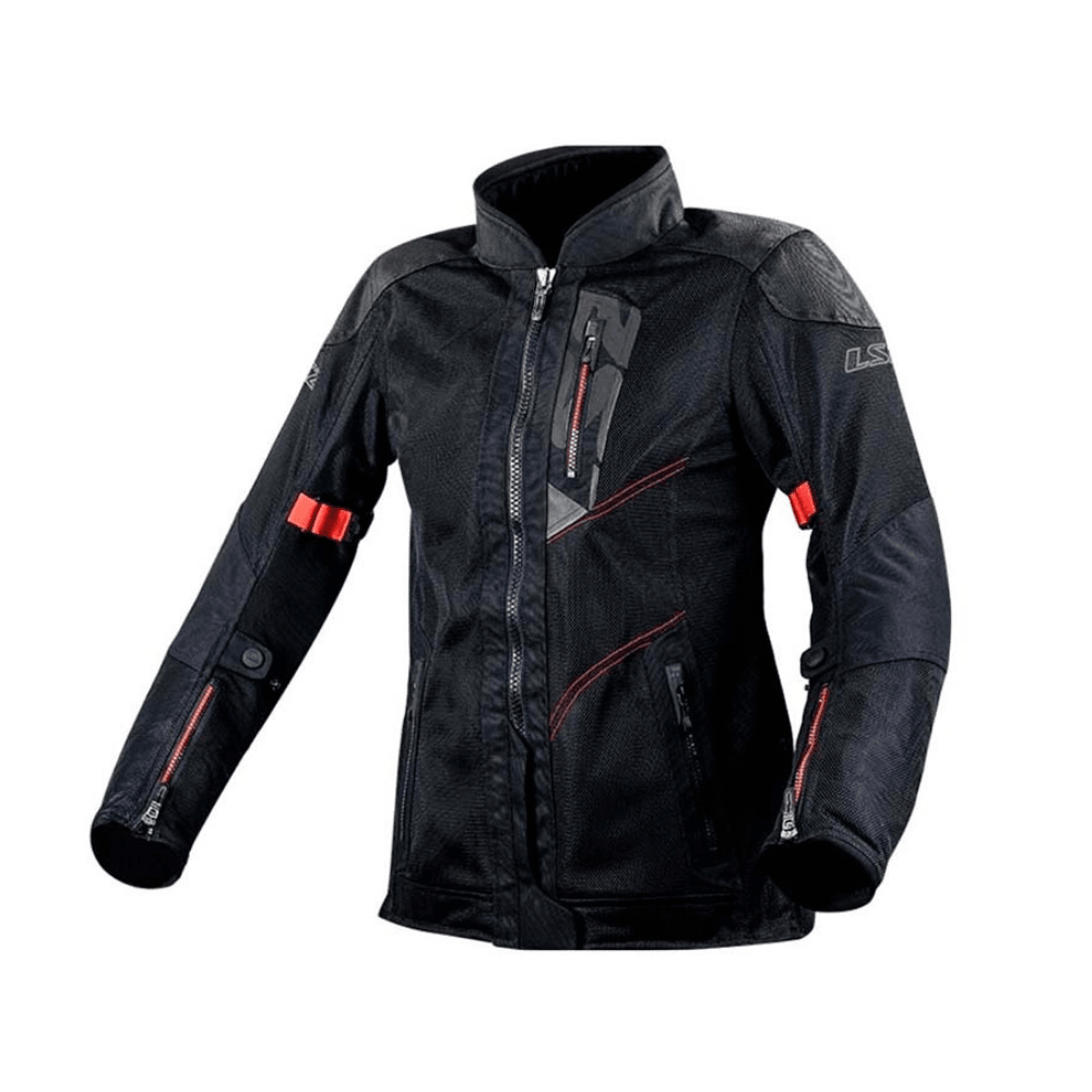 CHAQUETA LS2 ALBA VERANO MUJER NEGRA ROJO3