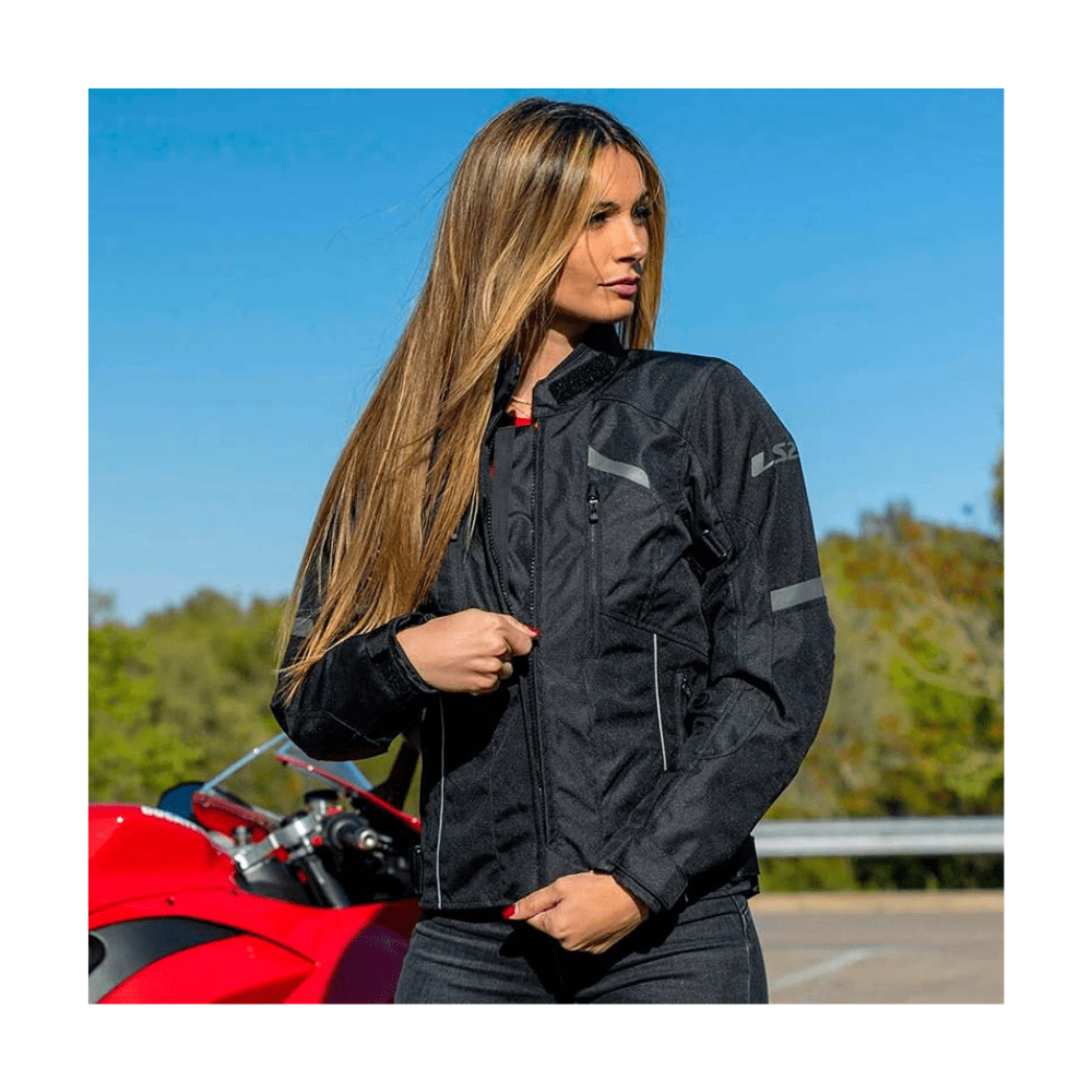 CHAQUETA PARA MOTO LS2 SERRA EVO NEGRA MUJER4