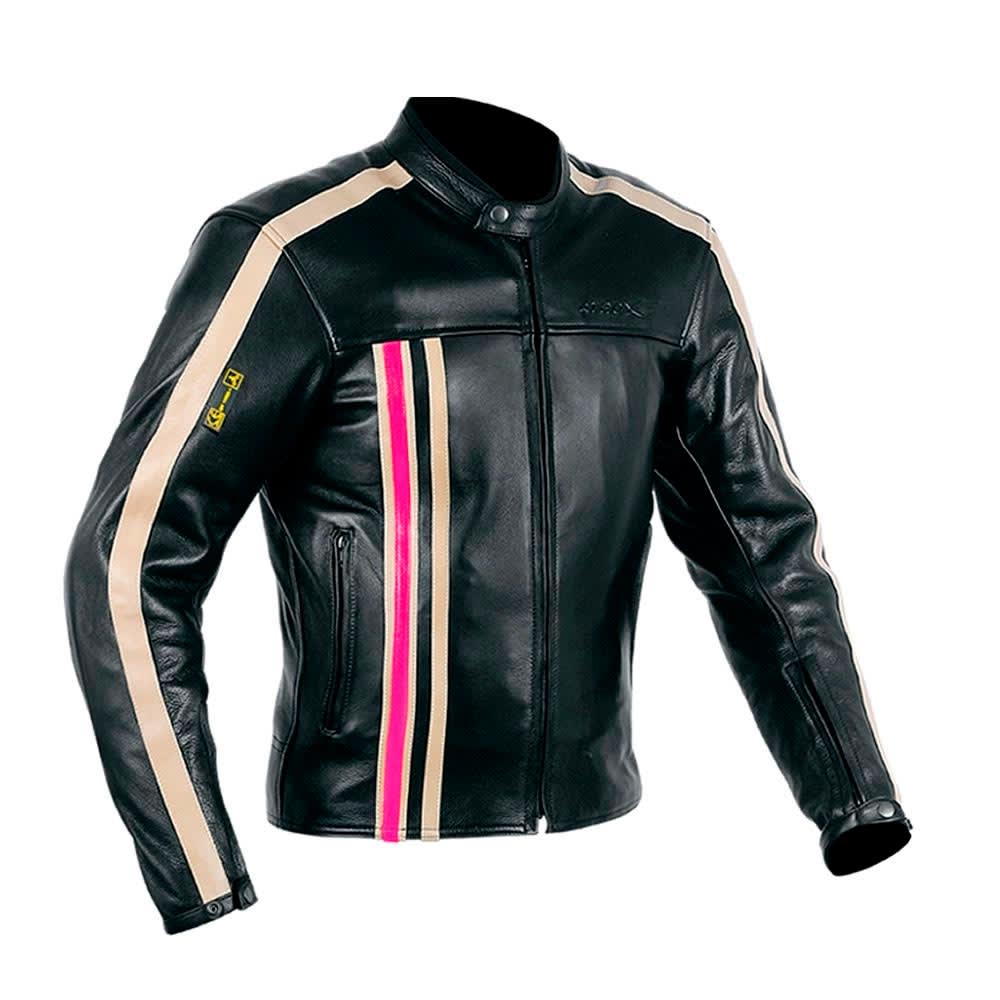 chaqueta atrox 1173 cuero mujer negro rosa1