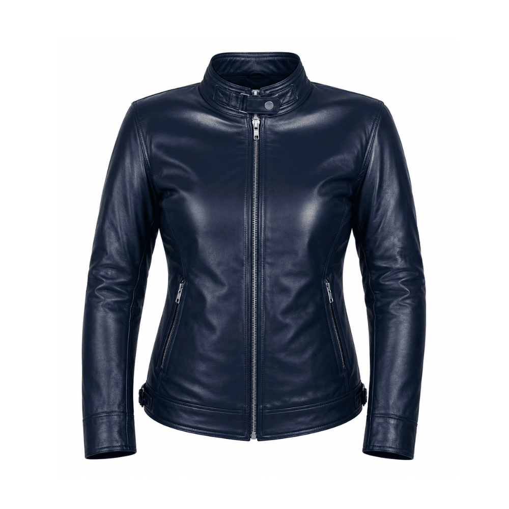 CHAQUETA PARA MOTO CUERO 1,8 MM MUJER AZUL1