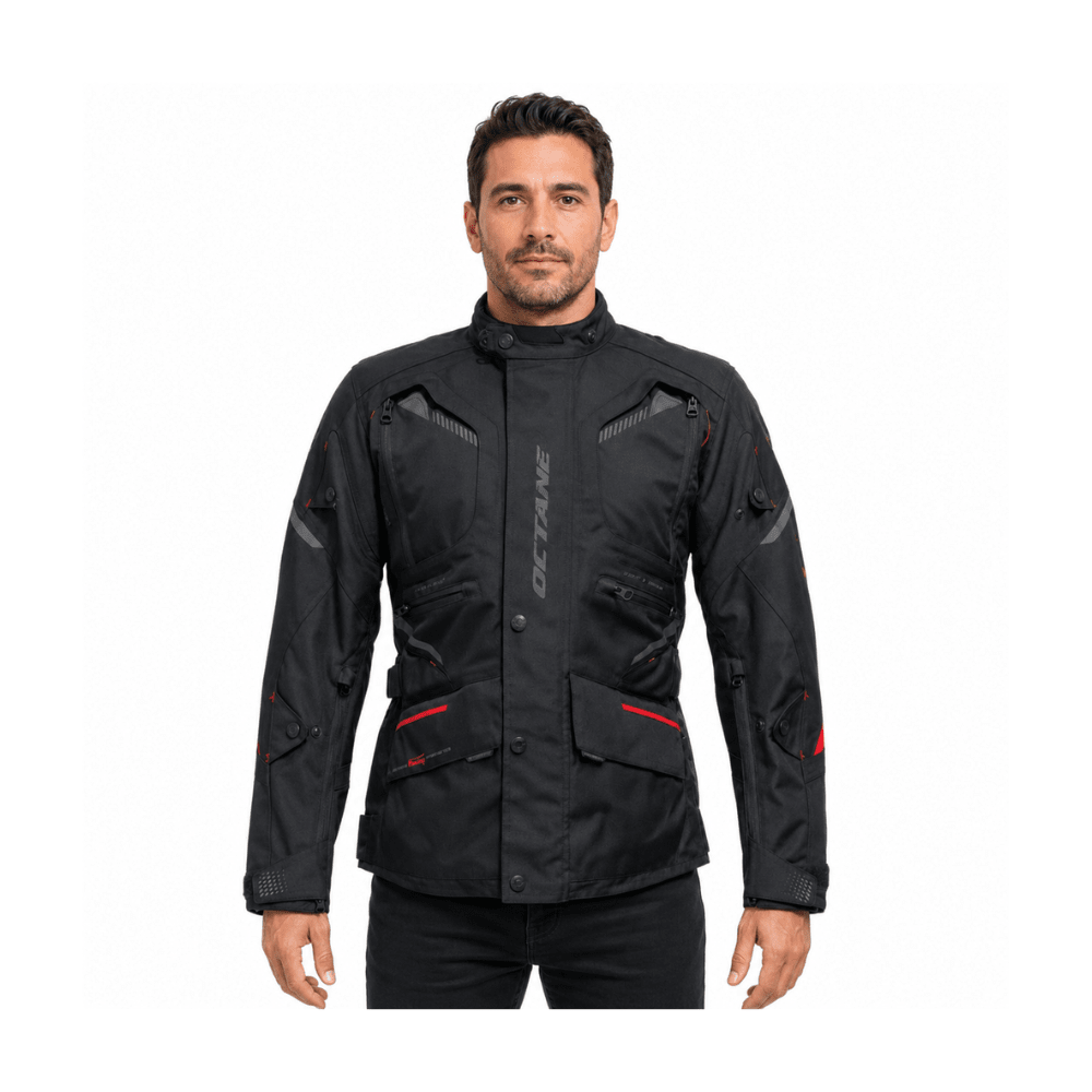 CHAQUETA PARA MOTO OCTANE SUSPENSIÓN TRICAPA NEGRA3