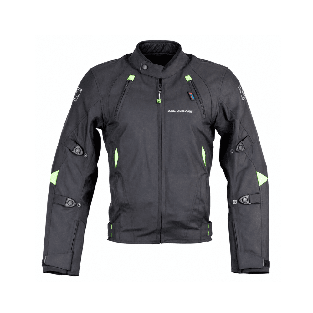 CHAQUETA PARA MOTO OCTANE VOLTAGE NEGRO AMARILLO FLÚOR1