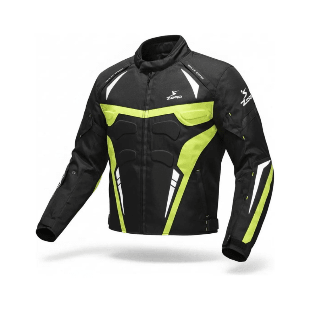 CHAQUETA SAFE DRIVE NEGRA VERDE FLÚOR2