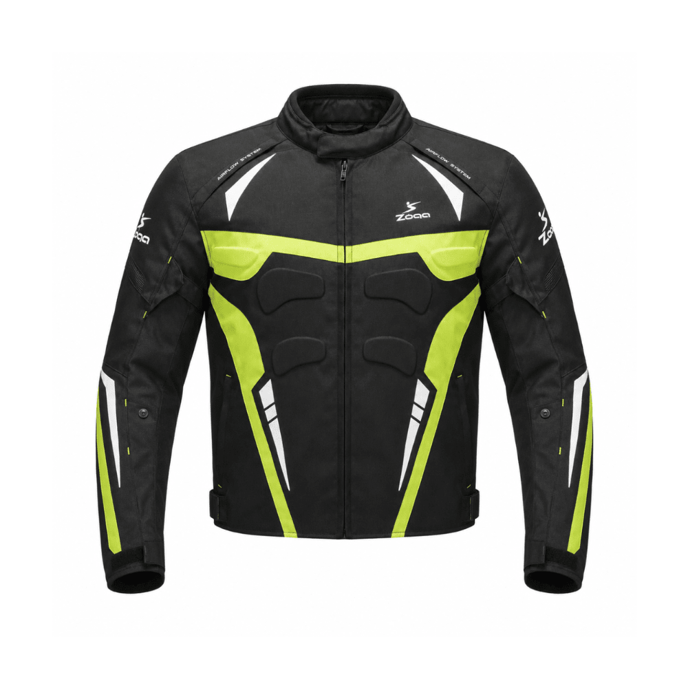 CHAQUETA SAFE DRIVE NEGRA VERDE FLÚOR1