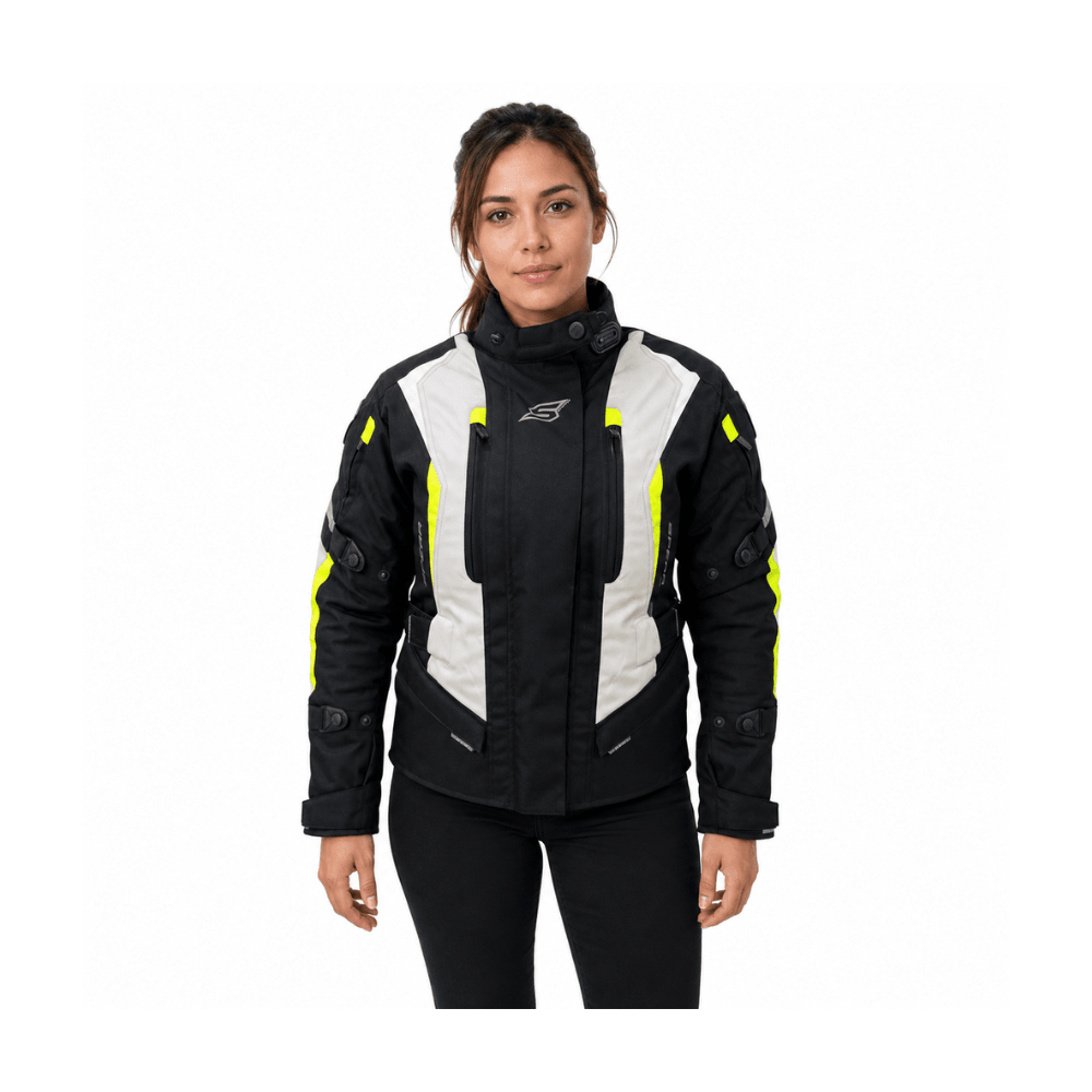 CHAQUETA PARA MOTO MUJER SPEAR MFT BULLET IMPERMEABLE PERLA4
