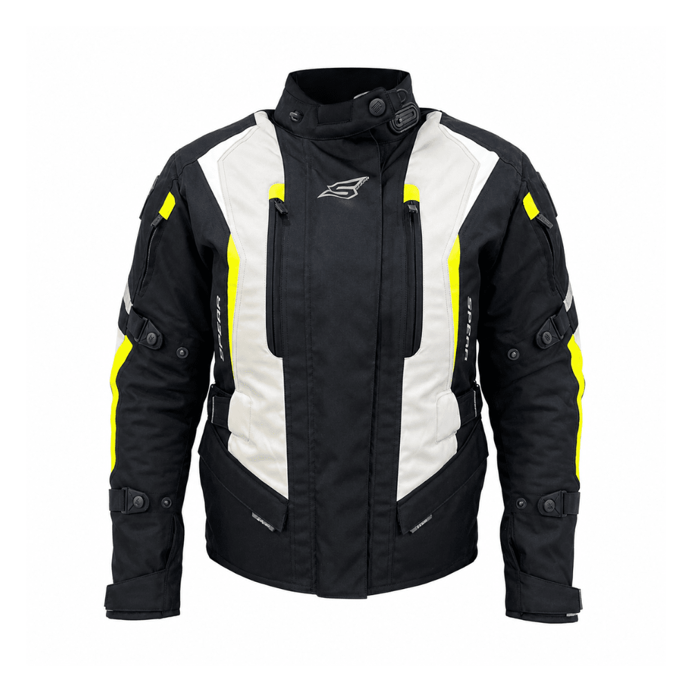 CHAQUETA PARA MOTO MUJER SPEAR MFT BULLET IMPERMEABLE PERLA1