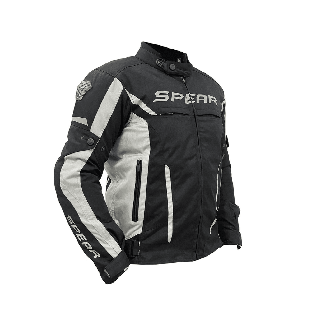 CHAQUETA PARA MOTO CONCORDE CON PROTECCIONES Y FORRO TÉRMICO NEGRA Y GRIS2