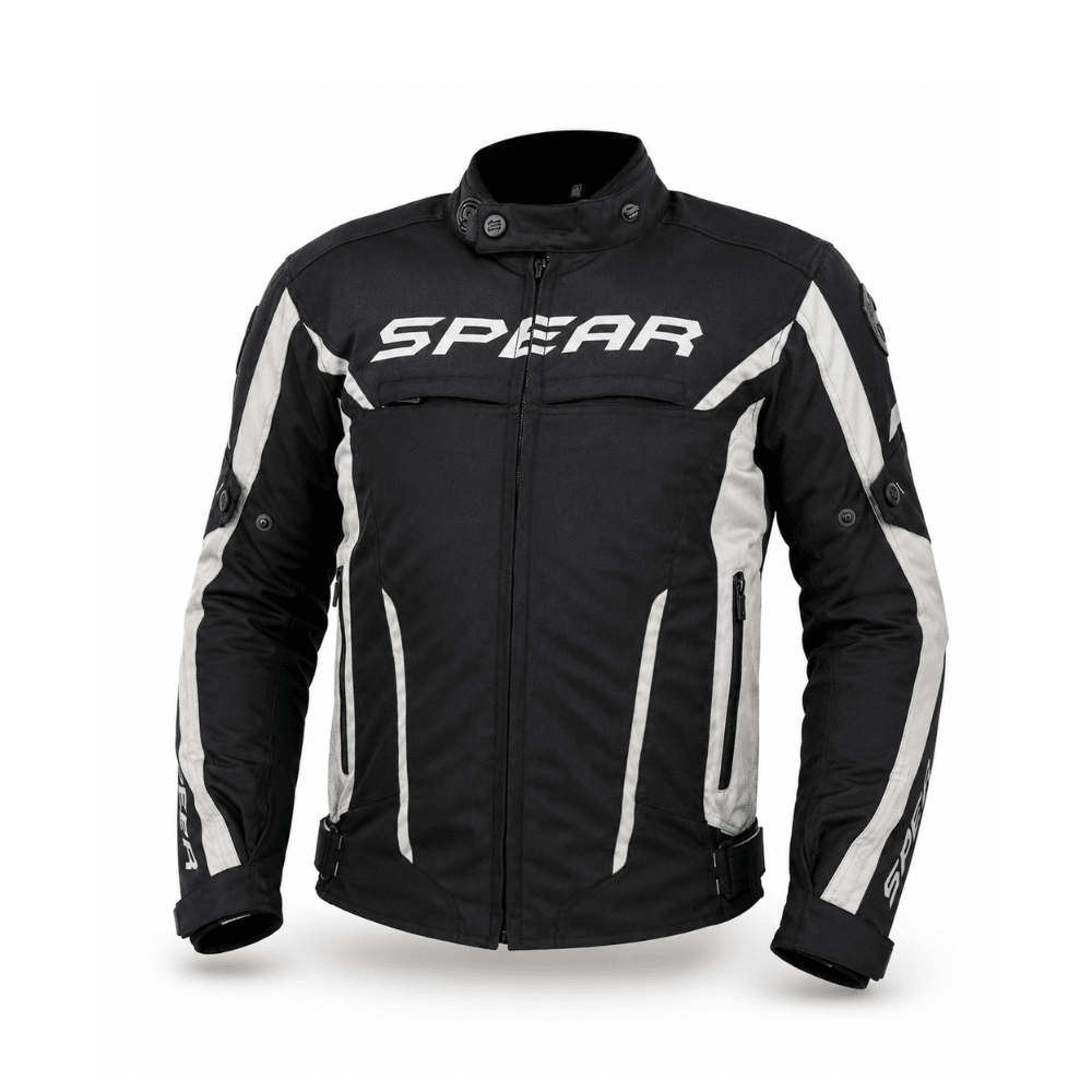 CHAQUETA PARA MOTO CONCORDE CON PROTECCIONES Y FORRO TÉRMICO NEGRA Y GRIS1