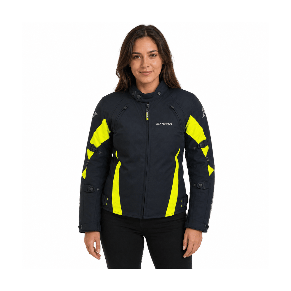 CHAQUETA PARA MOTO MUJER SPEAR MFT ONE CON PROTECCIONES NEGRA AMARILLA4