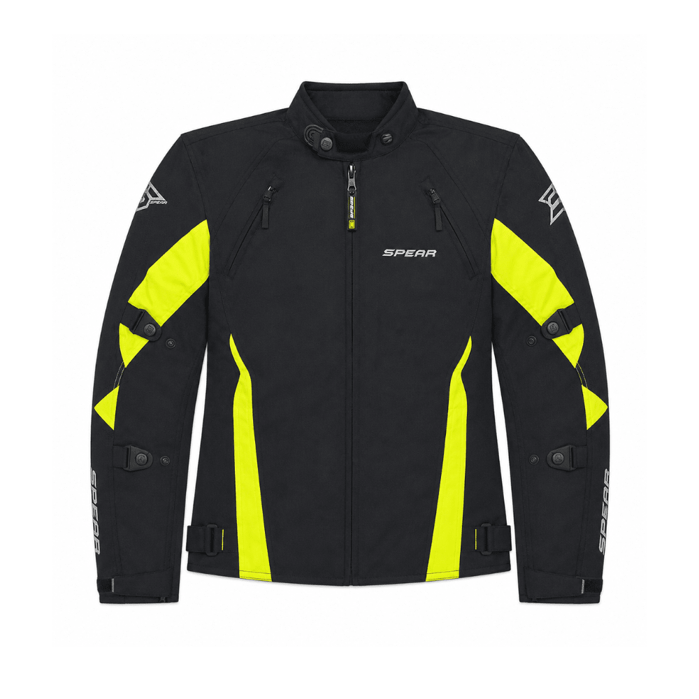 CHAQUETA PARA MOTO MUJER SPEAR MFT ONE CON PROTECCIONES NEGRA AMARILLA1