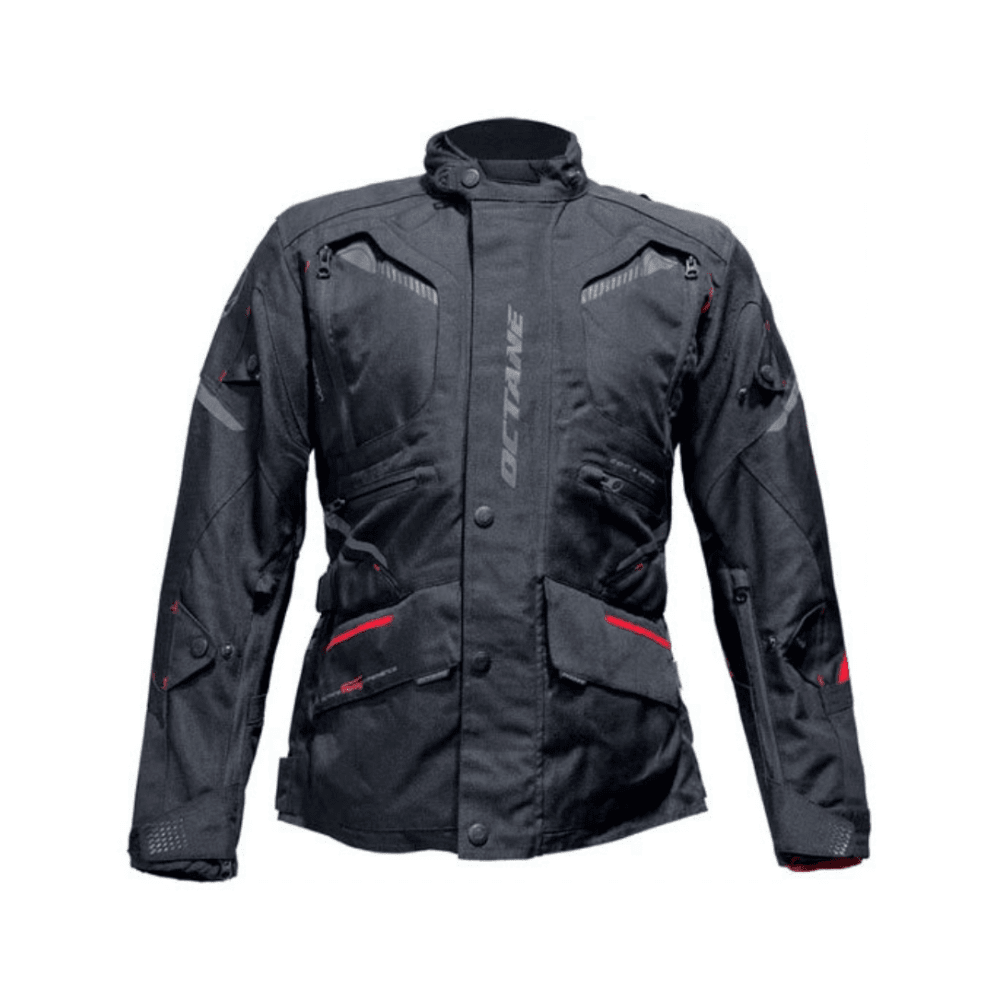 CHAQUETA PARA MOTO OCTANE SUSPENSIÓN TRICAPA NEGRA1