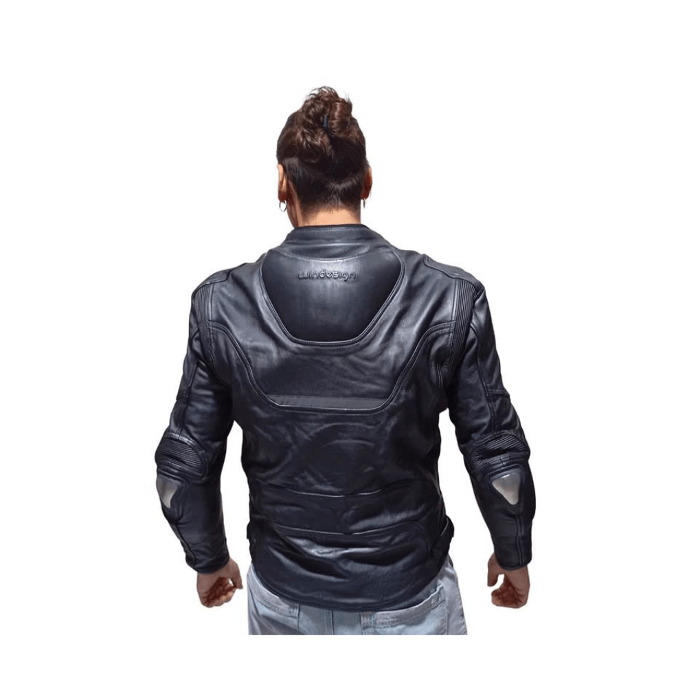 CHAQUETA PARA MOTO CUERO MERCURIO CON JOROBA HUMP3