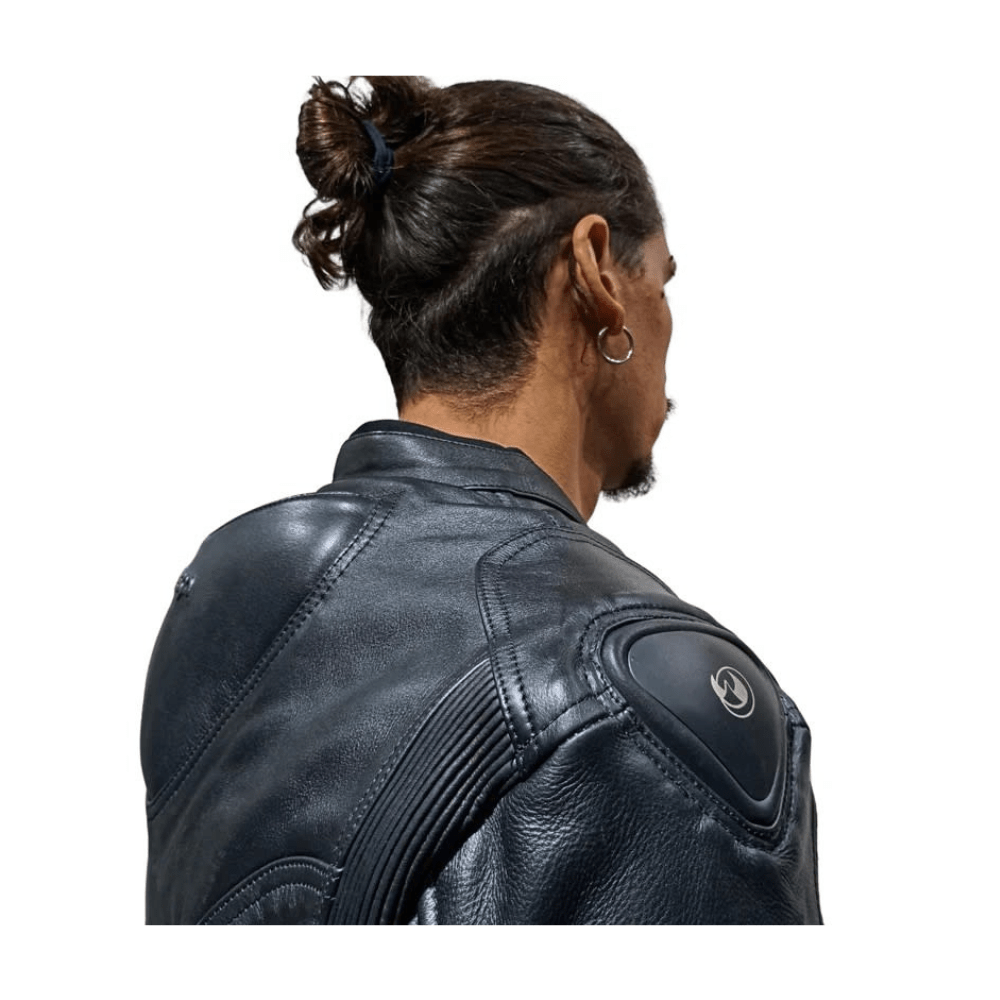 CHAQUETA PARA MOTO CUERO MERCURIO CON JOROBA HUMP7