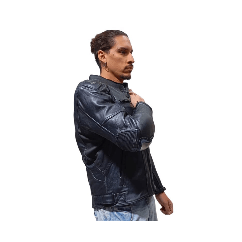 CHAQUETA PARA MOTO CUERO MERCURIO CON JOROBA HUMP5