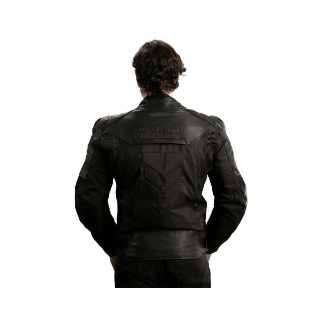 CHAQUETA CUERO CORDURA MIXTA NEGRA AZUL2