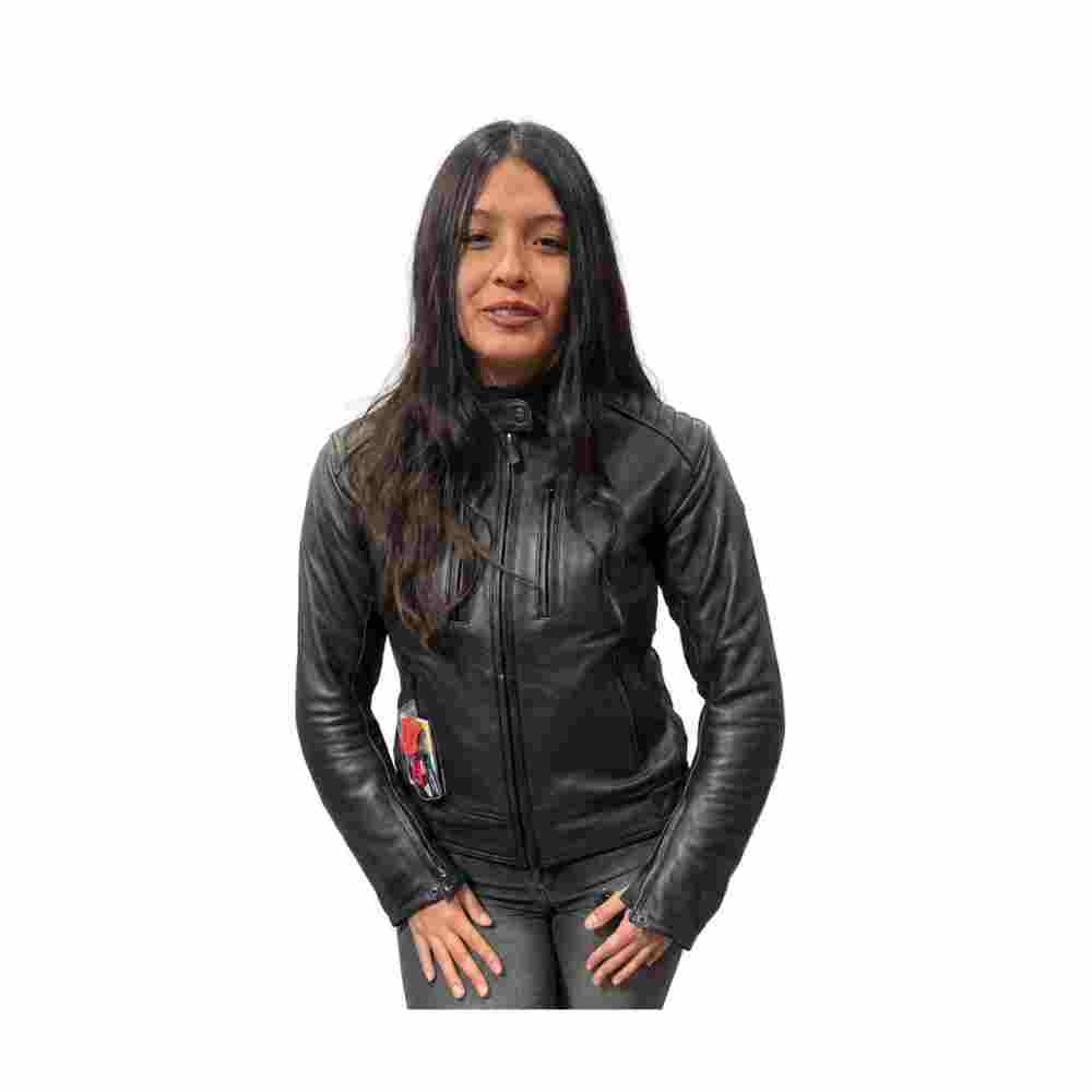 CHAQUETA PARA MOTO DE MUJER WINDESIGN MAIA CUERO VACUNO 1,3 MM2