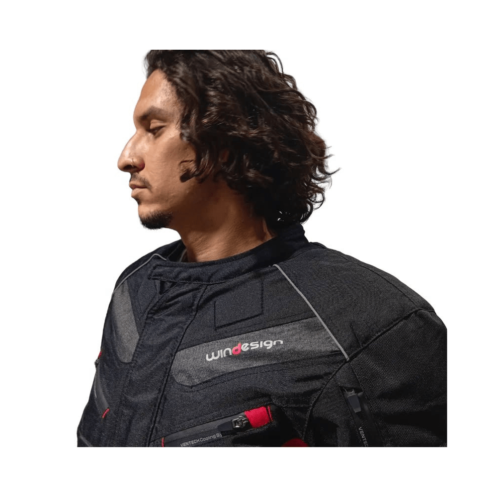 CHAQUETA MOTO CORDURA RB NEGRO ROJO | RESISTENCIA Y PROTECCIÓN PARA CADA RUTA4